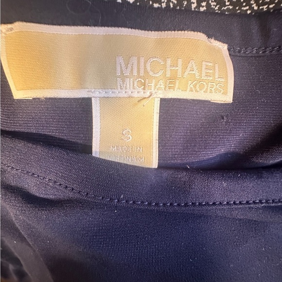 Michael Kors Navy Blue Dress with Geometric Trim - Picture 6 of 8